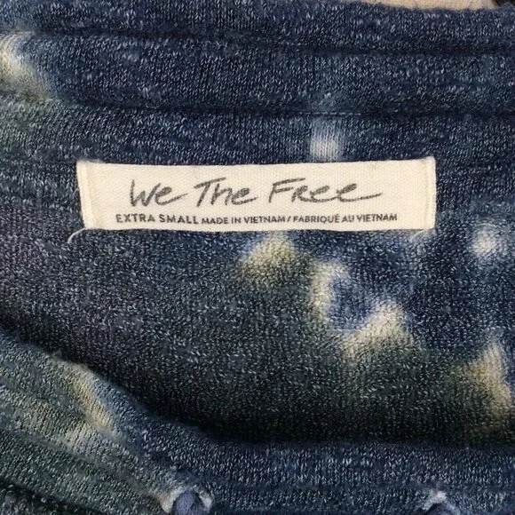 We The Free Blue Best Catch Tie Dye Tunic Top XS Drawstring Free People - Picture 11 of 12